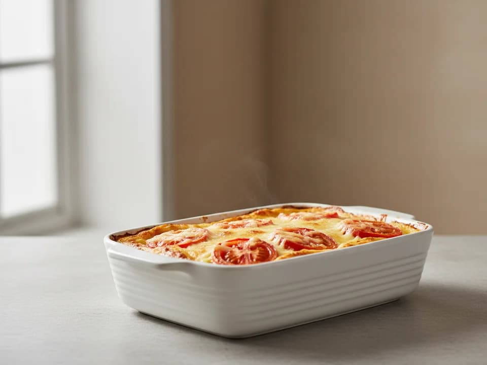 Запеканка с помидорами и сыром