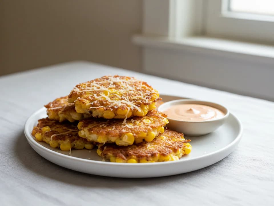 Хрустящие кукурузные оладьи с сыром