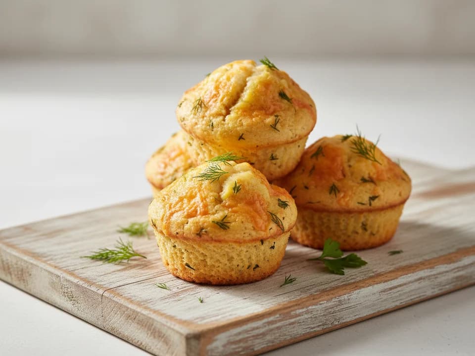 Кукурузные маффины с сыром и зеленью