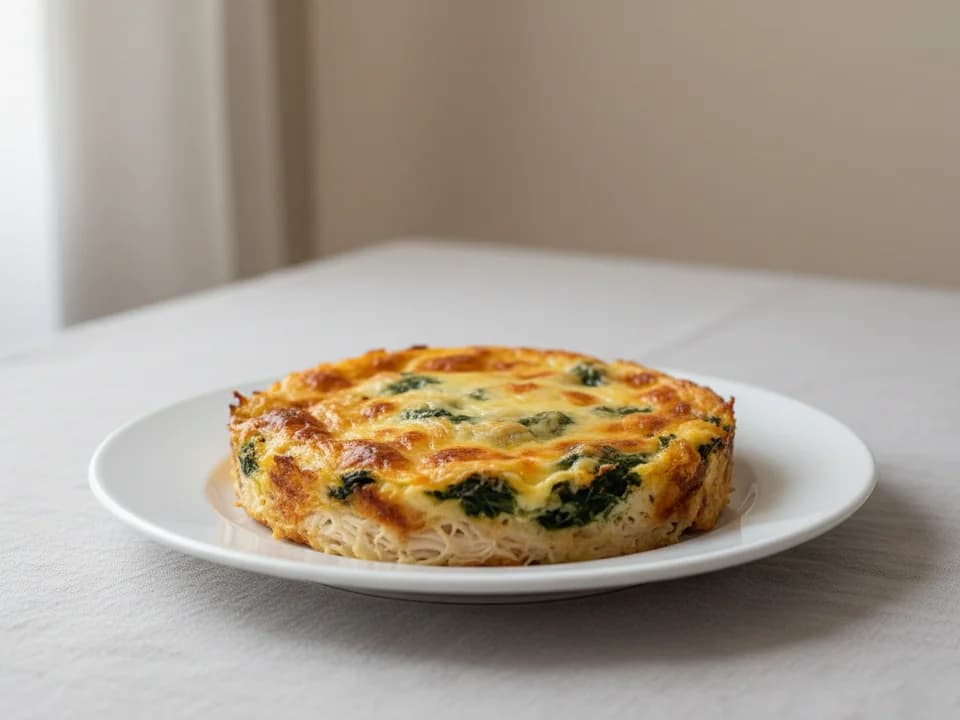 Куриная запеканка с сыром и шпинатом