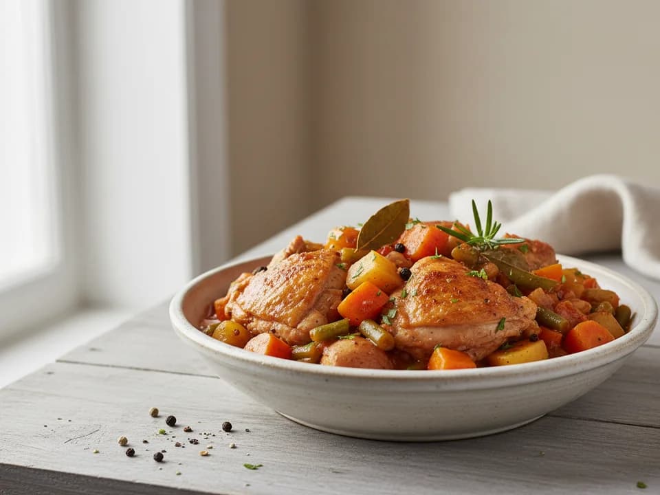 Куриное рагу с овощами и пряностями