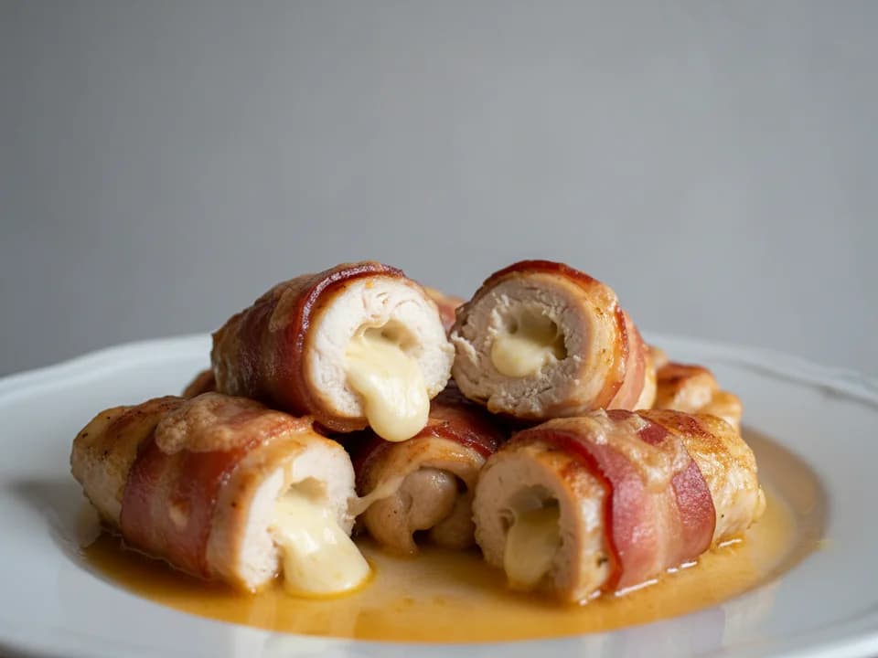 Куриные рулетики с беконом и сыром