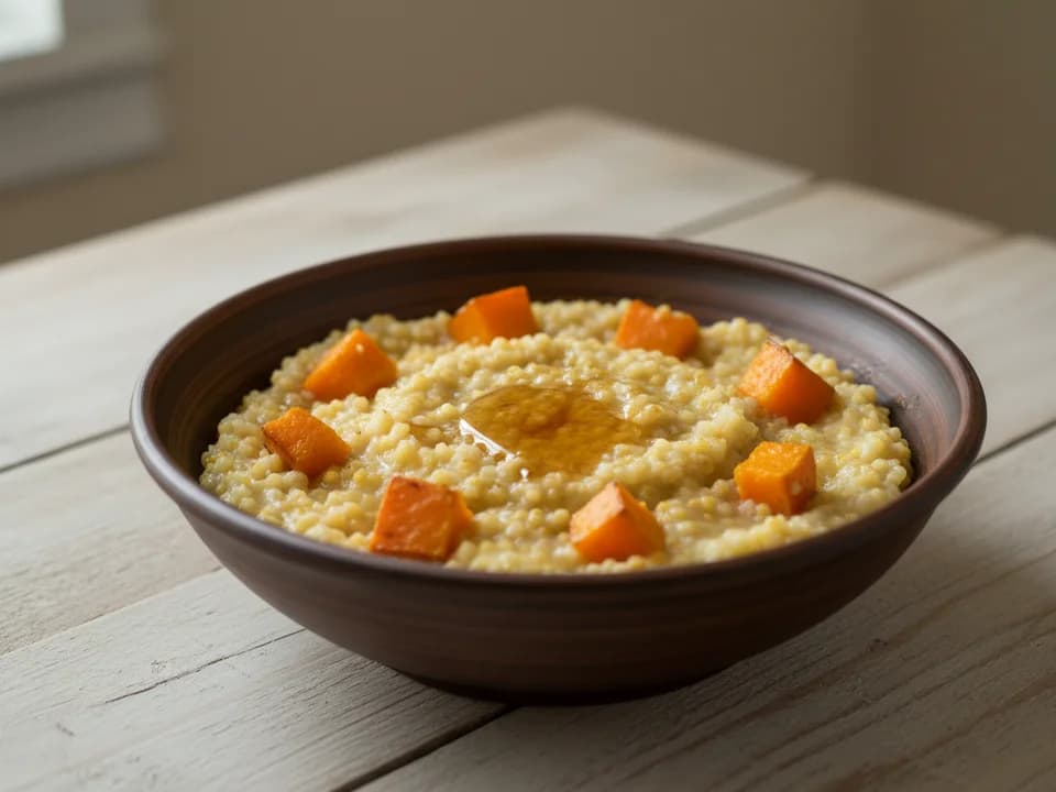 Пшённая каша с тыквой и мёдом