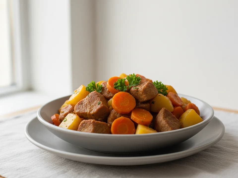 Рагу из свинины с картофелем и морковью