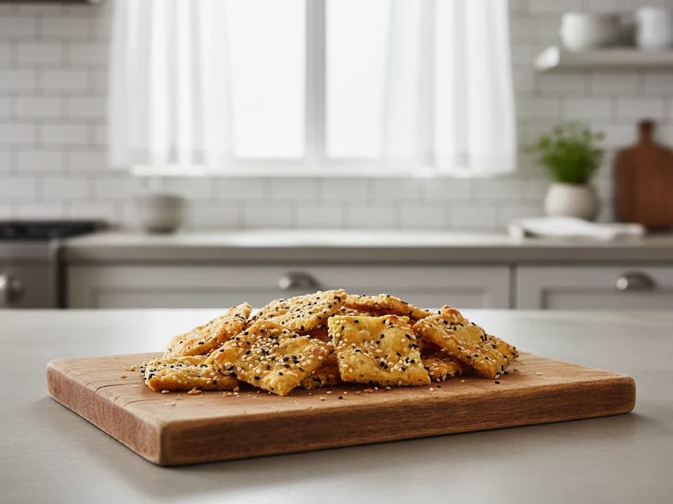 Сырные крекеры с кунжутом