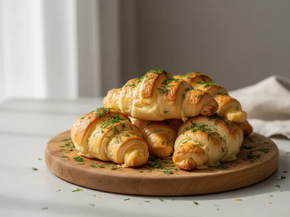 Сырные круассаны с зеленью