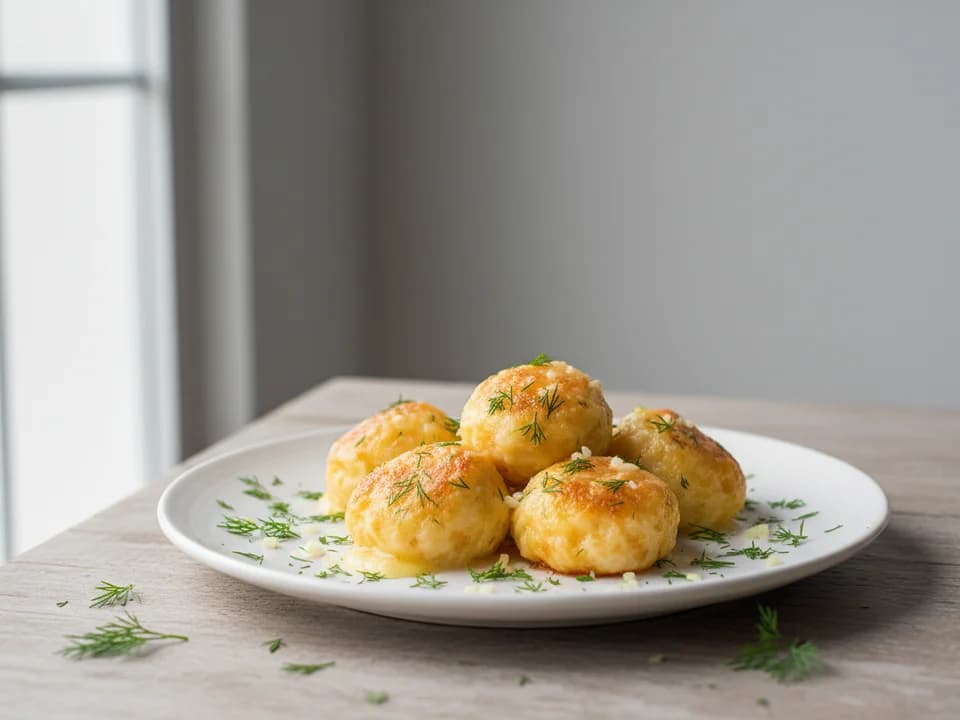 Сырные шарики с чесноком и укропом